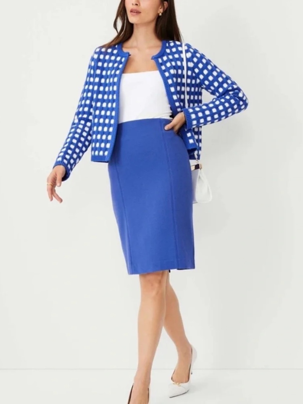 Ann Taylor Seamed Pull On Pencil Skirt